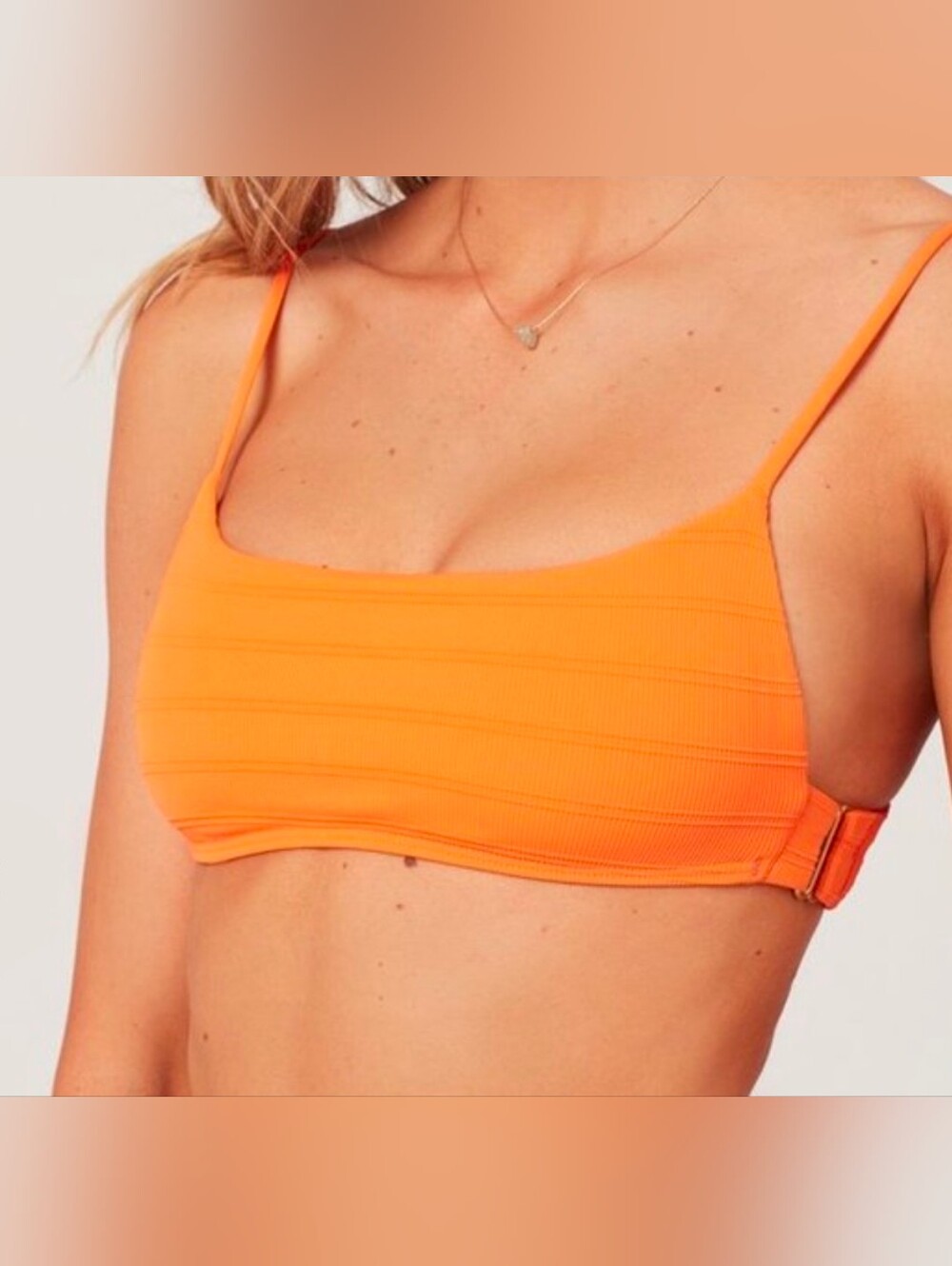 L*Space Piper Bikini Top Tangerine Orange Medium